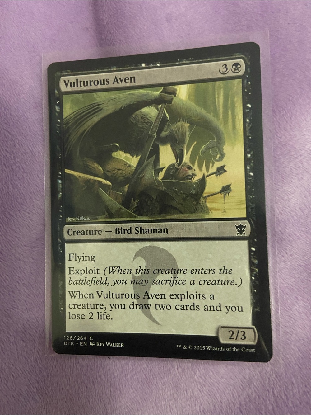 Vulturous Aven Magic: The Gathering Card — Black Creature — Bird Shaman